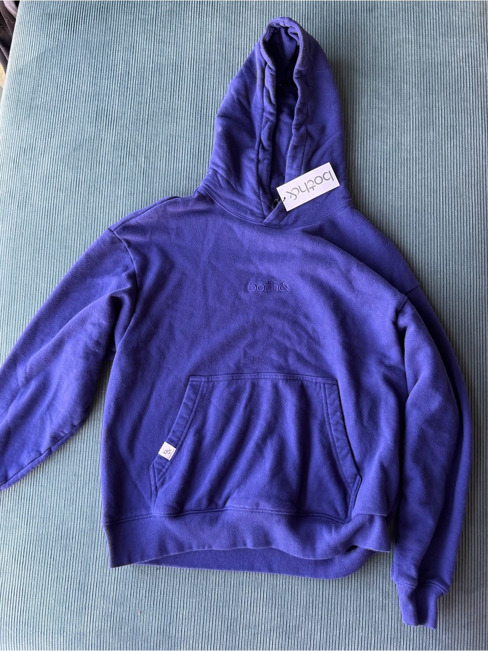 NWT Both& Apparel Elmo Hoodie XS Midnight Blue 100% Cotton Androgynous Unisex